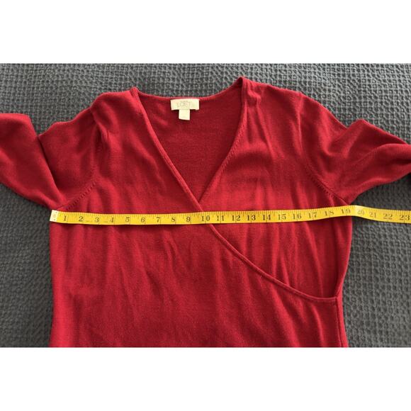 Ann Taylor Loft Red Long Sleeve Wrap Sweater Size XL - Picture 4 of 6